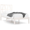 Bed Frame White Solid Wood Pine 75x190 cm Small Single