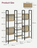 Large Industrial Bookcase Rustic Bookshelf Storage Shelves Metal Frame Display