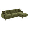Olive Green Velvet Right Hand 4 Seater Corner Sofa - Payton SOF146
