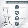 2X Folding Heavy Duty Molded Chairs Solid Frame Stackable Chair w/Backrest White