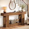 63-Inch Console Table, Farmhouse Solid Wood Entryway Table with U-Shaped Base