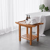 Shower Bath Seat Chair Stool Bench Non-Slip Safe Seat w/ Storage Shelf Organizer