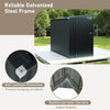 Metal Garden Shed 8x4ft Lockable Tool Store Sloped Roof Galvanized Steel Grey