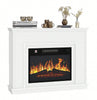 White Electric Fireplace Heater Mantelpiece Surround Set LED Flames Remote Timer
