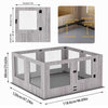 Tempered Glass Dog Playpen Safe Pet Whelping Pen Box with Puppy Protective Rails