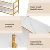 Corner Garment Rack L-shaped Clothes Rack w/ Shoe Bench-White