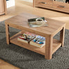Coffee Table Open Shelf Wood Living Room Furniture Oak Effect Rectangular Unit