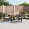 Camerina 7 Piece Garden Dining Set with Cushions Black Poly Rattan,Patio C7D2