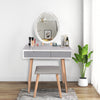 LED Lighted Mirror Dressing Table Set with Stool 2 Drawers Vanity Desk Bedroom