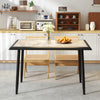 Indoor Modern Breakfast Table w/ Faux Marble Tabletop-Grey