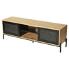 TV Stand Cabinet Rattan TV Table Storage Unit TV Entertainment Unit w/ 2 Doors