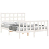 Gecheer Bed Frame with Headboard White 120x200 Solid Wood Bed Frame P9W0