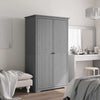 Wardrobe BODO Grey 101x52x176.5 Solid Wood Pine N2S6