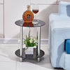Nest Of 3 Nested Nesting Tables Side End Coffee Table Glass/Wood for Living Room