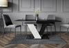 Extendable Dining Table 120 - 160cm V Legs Modern Black Grey Concrete Effect