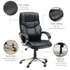 Executive Computer Office Desk Chair High Back Faux Leather Swivel Chair Black