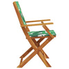 Folding Garden Chairs 8 pcs Green Fabric and Solid Wood T8D2