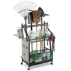 Garden Yard Tool Organizer Rolling Tool Garage Storage Rack w/ Universal Wheels