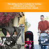 Double Seat Baby Stroller Folding Infant Pushchair with Adjustable Handlebar