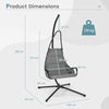 Hanging Chair with Stand Indoor Outdoor Hammock Swing Chair w/Large Padded Seat
