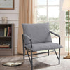 Linen Armchair Metal Legs Accent Tub Chair Occasional Chair Wingback Lounge Sofa