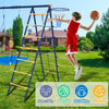 Steel Frame Kids Metal Swing Set Heavy-Duty Gardens Kids Playset w/3 Swing Seats