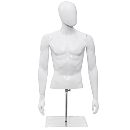 123cm Men Mannequin Torso Upper Body Manikin Realistic Male Shop Window Display