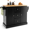 Rolling Kitchen Island Cart Utility Trolley Cart Kitchen Countersw/Hidden Wheels
