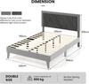 Double Bed Frame Upholstered Velvet Headboard Slatted Base Modern Bedroom Luxury