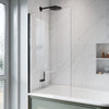Frameless Bath Shower Screen Fixed Door Black Profile 6mm Glass Panel 800x1400mm