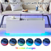 High Gloss LED Coffee Table Living Room Storage Lift Top Power Outlet Socket