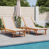 Loungers 2 pcs with Table Grey Solid Wood Acacia and V6R7