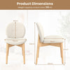 Soft Boucle Upholstered Kitchen Chairs Set of 2-White
