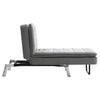 6 Position Adjustable Recliner Sofa Chaise Longue Sleeper Chair Bed Chrome Legs
