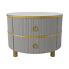 Round Glass Coffee Table For Living Room Nest of Tables Set of 2, Brown/Grey