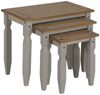 Corona Nest of Tables Grey Wax Piccolo Solid Pine 3 Living by