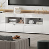 2M TV Unit Stand Cabinet w/LED Lights High Gloss Doors Entertainment Storage