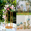 Electroplated Gold Metal Frame Flower Stand Wedding Centerpiece Stage Prop Deco