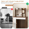 Desk Bookshelf 3-Tier Display Rack Shelving Unit Wood Countertop Hutch w/Shelves