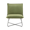 Green Linen Fabric Upholstered Leisure Armchair Accent Chair w/Chrome Metal Leg