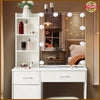 Dressing Table with 10 LED Lights Mirror Stool 6 Drawers Vanity Set Makeup Desk