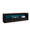 Black 120cm TV Unit Stand Cabinet with Shelf High Gloss Front with LED Lights