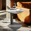 Pedestal Small Side Table Sofa Drinking Table Saddle Leather Tray Top End Table