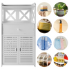 White Bathroom Storage Cabinet Floor Standing Cupboard Corner Unit Toilet Shelf