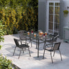 Garden Bistro Furniture Table Rattan Chairs Variable Shape with Umbrella Hole