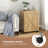Barn-door Sewing Cabinet Folding Wewing Craft w/5 Lockable Wheels-Natural