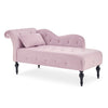 Chaise Lounge Elegant Colourful Velvet Reader's Bedroom Lounge Sofa w/ Wood Legs