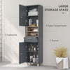 Tall Bathroom Storage Cabinet with Open Shelves and Drawer