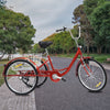 24inch Adult Tricycle 6-Speed Tricycle 3-Wheel Bike With Shopping Basket 110cm