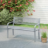 Outdoor Loveseat Chair Metal Patio Bench with Armrests-Gray